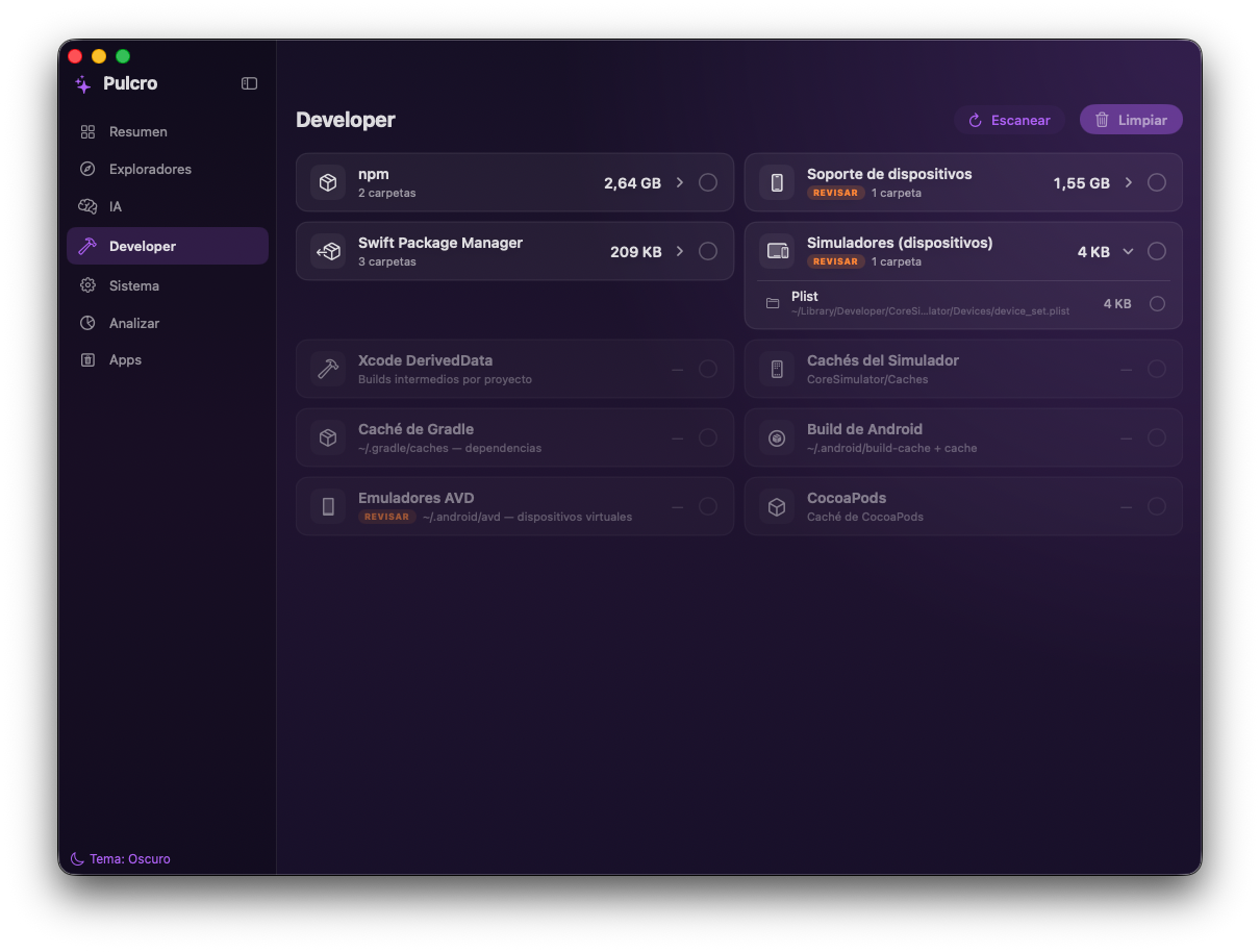 Pulcro — Developer